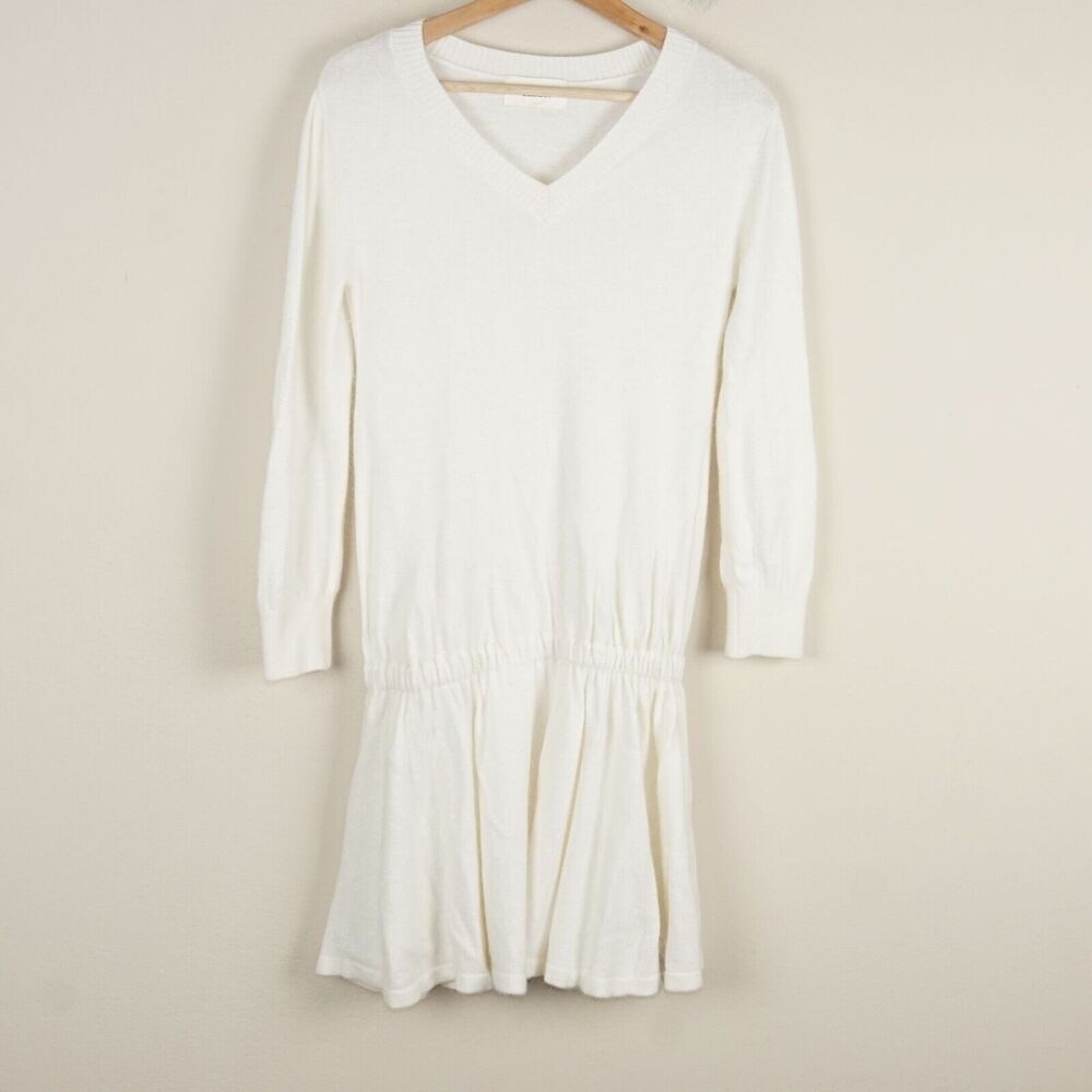 Snidel Wool Blend Ivory White Blouson Long Sleeve Mini Dress Sz S - M / Japan F